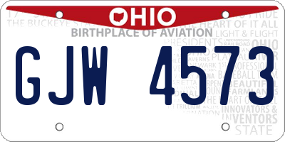 OH license plate GJW4573