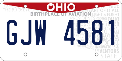 OH license plate GJW4581