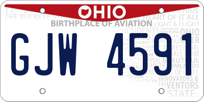OH license plate GJW4591
