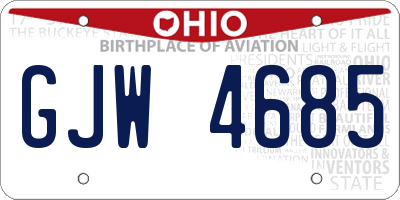 OH license plate GJW4685