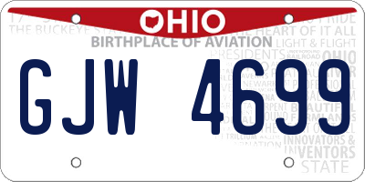 OH license plate GJW4699