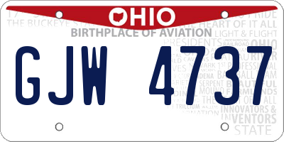 OH license plate GJW4737