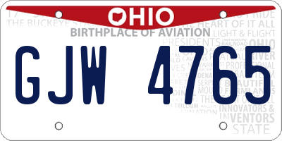 OH license plate GJW4765