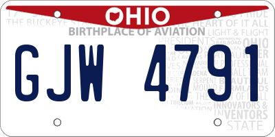OH license plate GJW4791