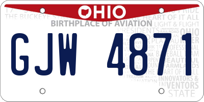 OH license plate GJW4871