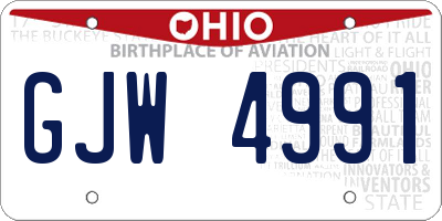 OH license plate GJW4991