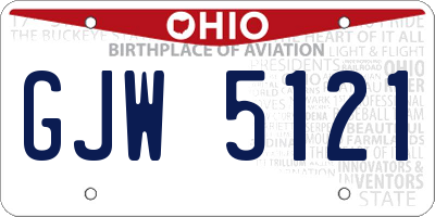 OH license plate GJW5121