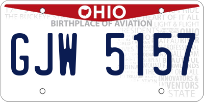 OH license plate GJW5157