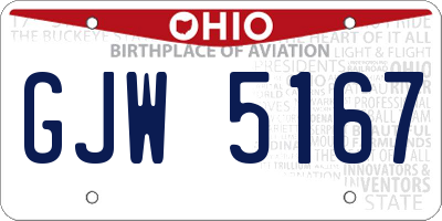 OH license plate GJW5167