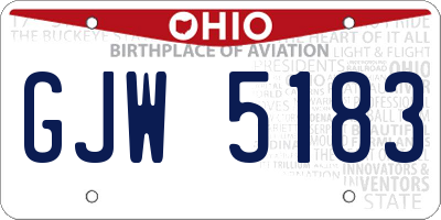 OH license plate GJW5183