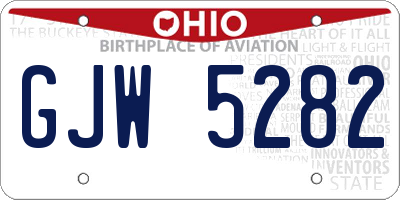 OH license plate GJW5282