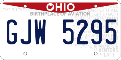 OH license plate GJW5295