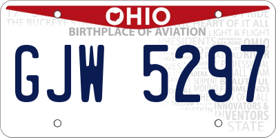 OH license plate GJW5297