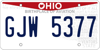 OH license plate GJW5377