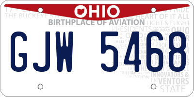 OH license plate GJW5468