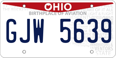 OH license plate GJW5639