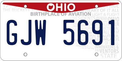 OH license plate GJW5691