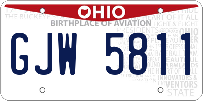 OH license plate GJW5811