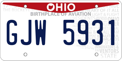 OH license plate GJW5931