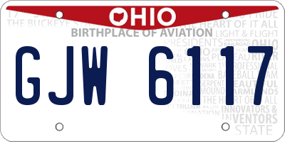 OH license plate GJW6117
