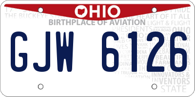 OH license plate GJW6126