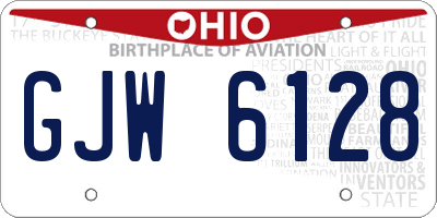 OH license plate GJW6128