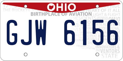 OH license plate GJW6156