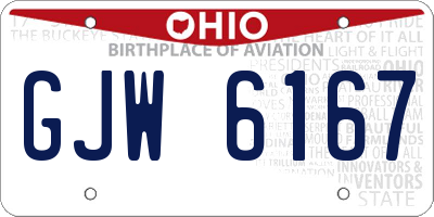 OH license plate GJW6167