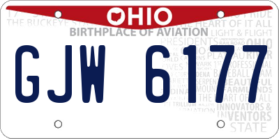 OH license plate GJW6177