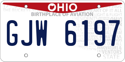 OH license plate GJW6197