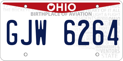 OH license plate GJW6264
