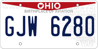 OH license plate GJW6280