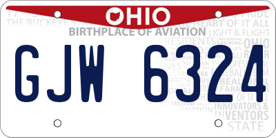 OH license plate GJW6324