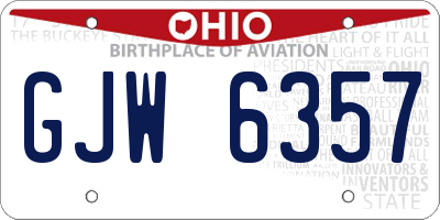 OH license plate GJW6357