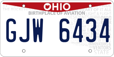 OH license plate GJW6434