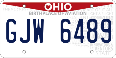 OH license plate GJW6489