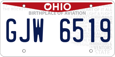 OH license plate GJW6519