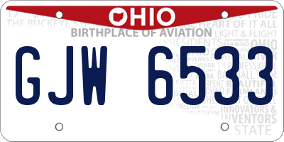 OH license plate GJW6533