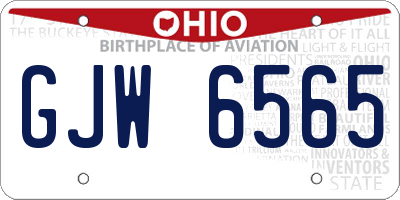 OH license plate GJW6565