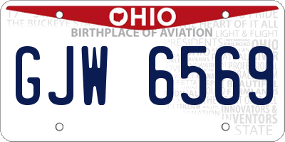 OH license plate GJW6569