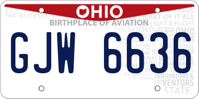 OH license plate GJW6636
