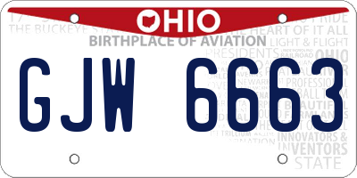 OH license plate GJW6663