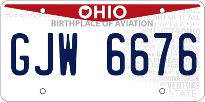 OH license plate GJW6676