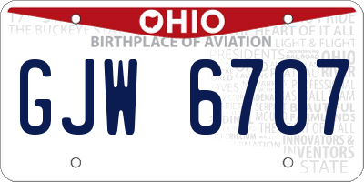 OH license plate GJW6707