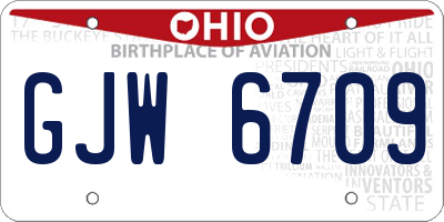 OH license plate GJW6709