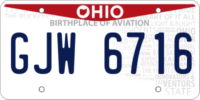 OH license plate GJW6716