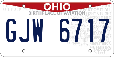OH license plate GJW6717