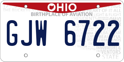 OH license plate GJW6722