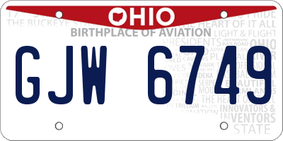 OH license plate GJW6749