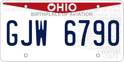 OH license plate GJW6790